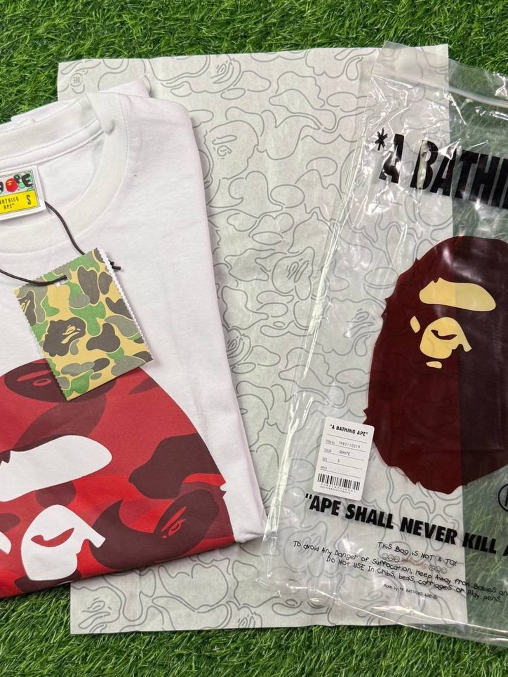 A Bathing Ape White Logo Camo T-Shirt
